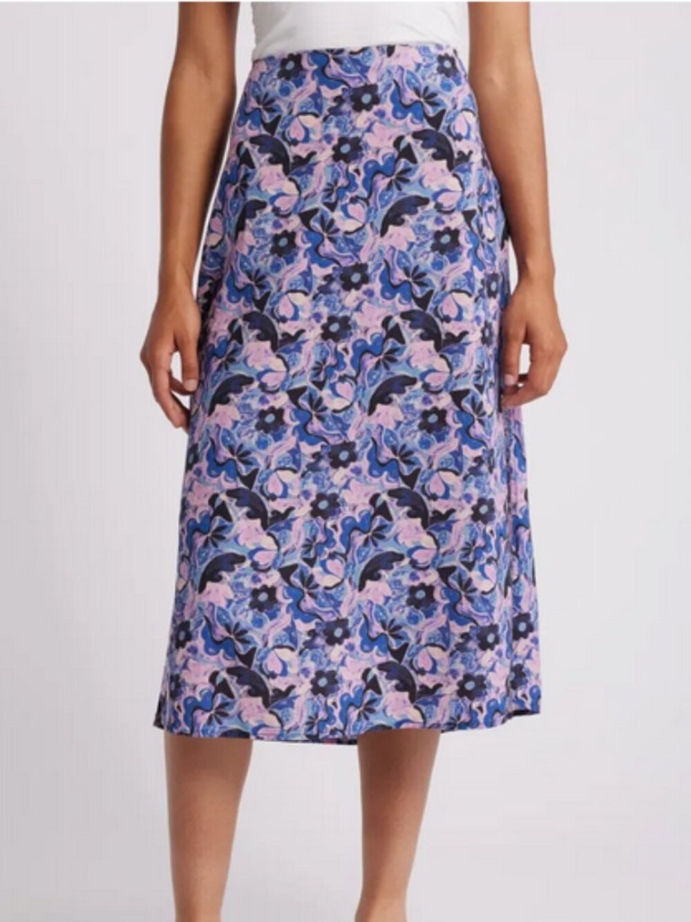 Marine Layer Ryan Slip Abstract Watercolor Midi Skirt Whimsigoth 10 NWT
